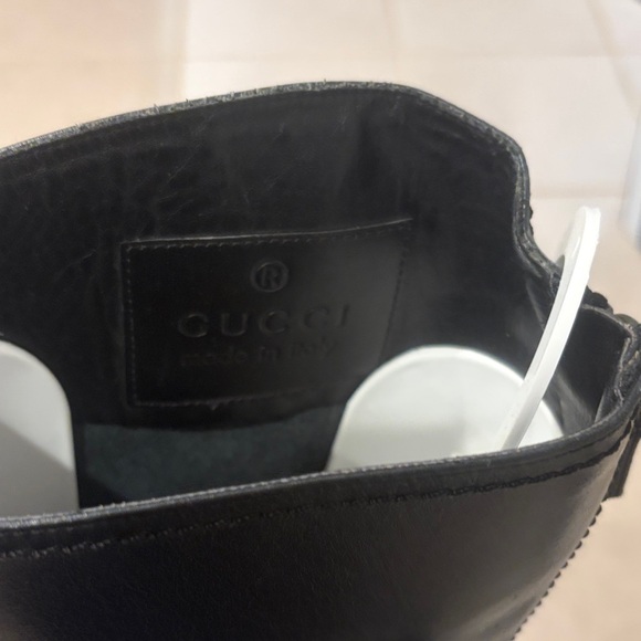 GUCCI Black Knee-High Leather Riding Boots - Picture 5 of 14